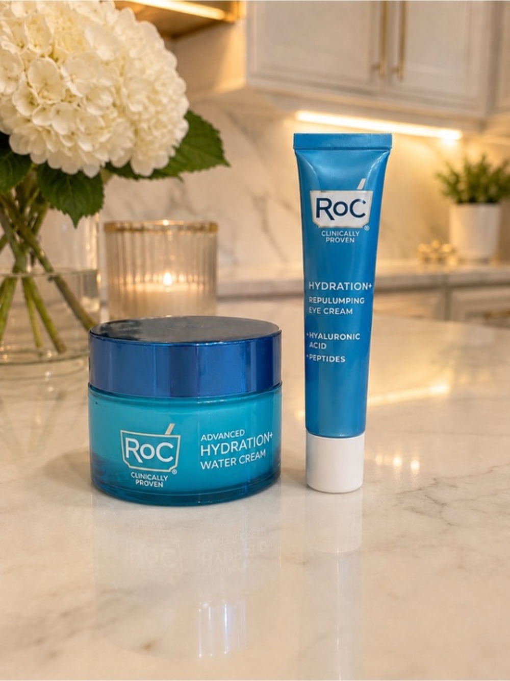 💧 RoC Advanced Hydration Duo | Water Cream + Replumping Eye Cream Bundle